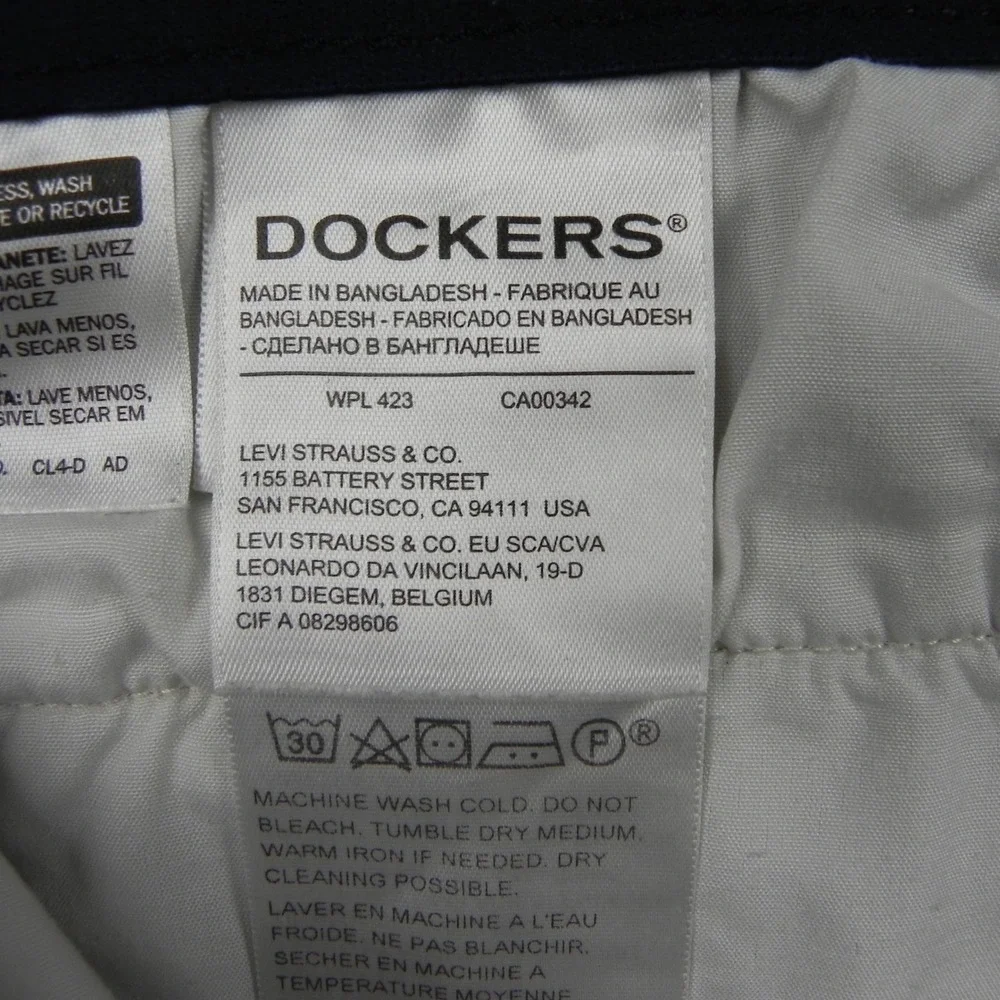 Dockers Chino Shorts Mens 34 Khaki Tan Stretch Cotton Flat Front Casual Walking